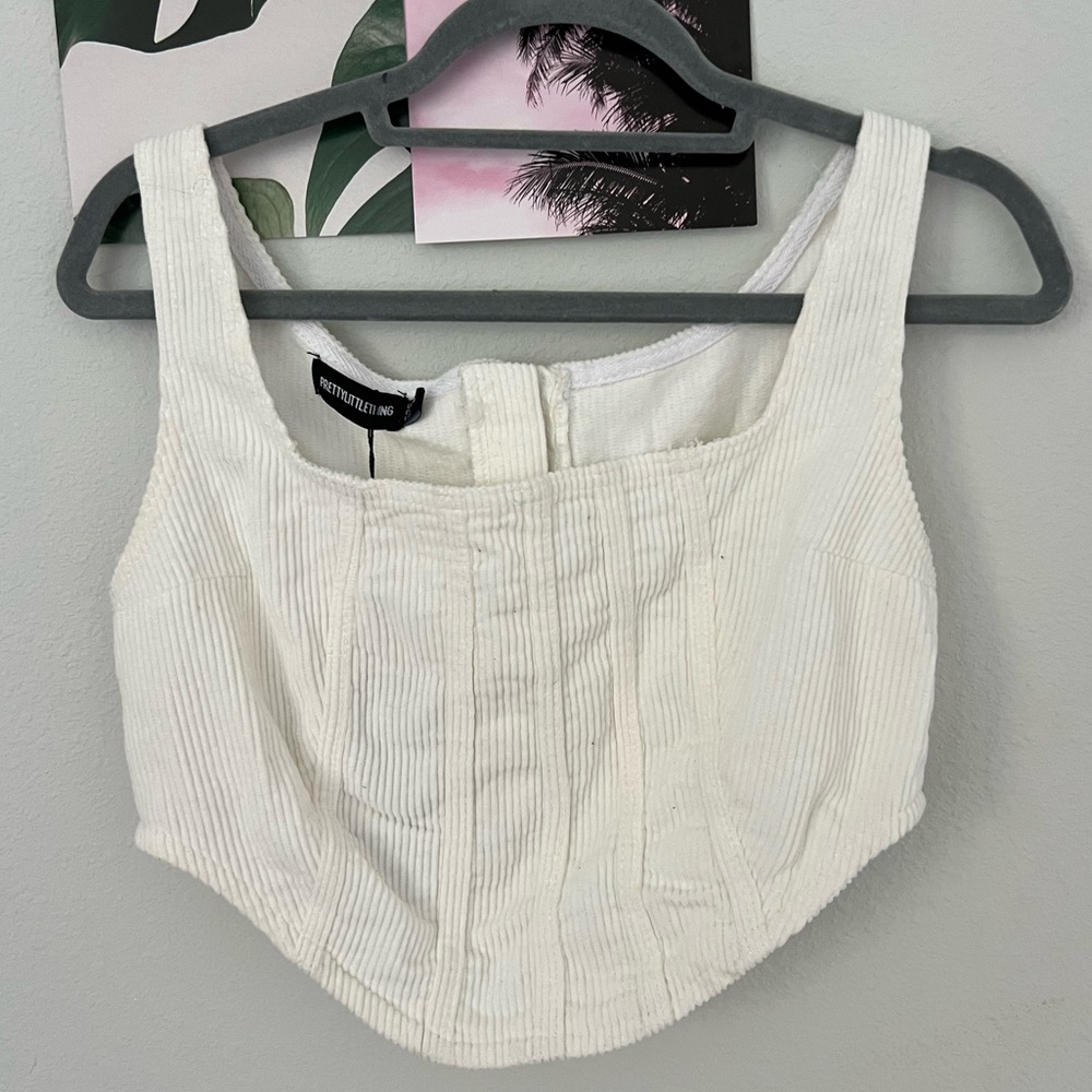 Pretty little thing cream corset top